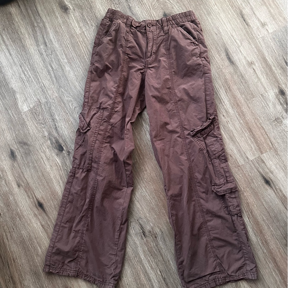 Urban Outfitters BDG Womens Y2K Cargo Pants Brown Straight Wide Leg Pants Size S